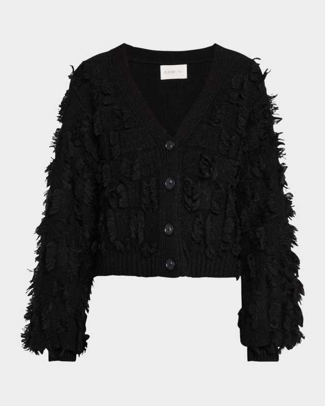 Luella Fringed Button-Down Cardigan